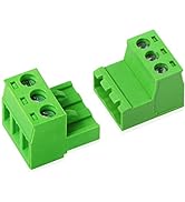 GINTOOYUN 5 Sets Phoenix Connector 3 Pin, 2EDGRK 3-Pole 5.08 mm Terminal PCB Pluggable Screw Term...