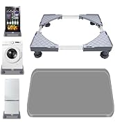Mini Fridge Stand with Drip Pan Adjustable Universal Refrigerator Stand with 4 Sturdy Feet and Ha...