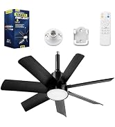 NWOP 28 Inch Socket Fan Light with Remote Control, Screw in E26/E27 Ceiling Fan with LED Light, 3...