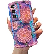 XIZYO Case for Samsung Galaxy S25 Plus, Colorful Retro Oil Painting Flower Cute Floral Aesthetic ...