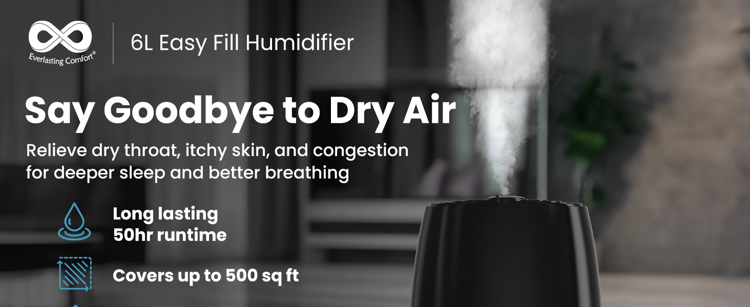 Everlasting Comfort 6L Humidifiers for Bedroom