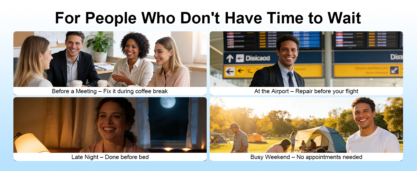 Tooth Repair Kit for Busy People – Fix Before a Meeting, Airport, Late Night or Weekend.