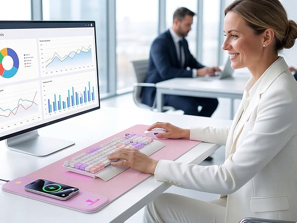 TARKARI Magnetic Wireless Charging RGB Mouse Pad