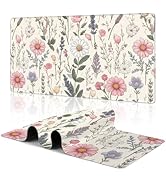 Floral Flowers Large Mouse Pad Flowers Desk Mat for Desktop, Women Girls Flowers Desk Pad, Comput...