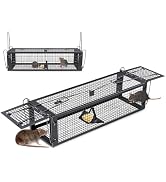 Humane Rat Traps, Large Double Door Traps for Indoor and Outdoor Use, Small Rodent Chipmunk Squir...