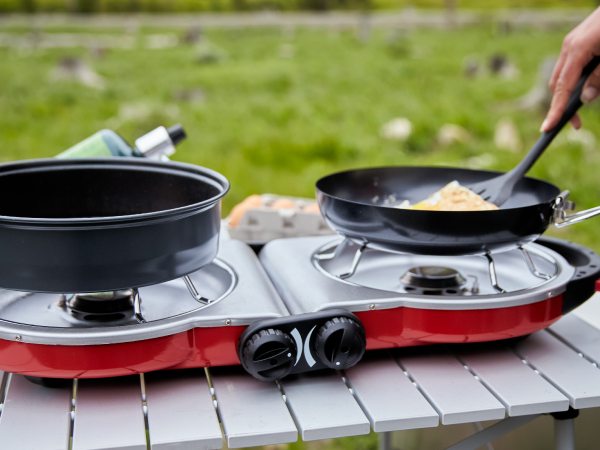 coleman stove pan cook sear dinner lunch breakfast camp easy friends family propane best tailgate