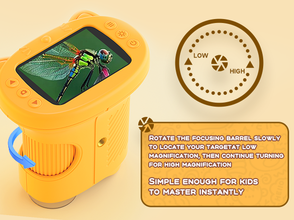 1000X Digital Microscope for Kids Handheld Mini Pocket Microscope 2MP Camera, STEM Educational Toy