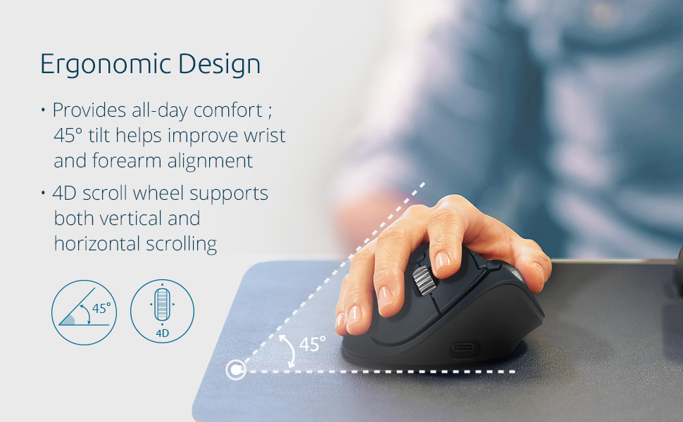 ergonomic design provides all day comfort