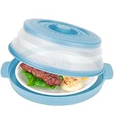 10.7 Inch Microwave Food Cover with Heat Insulation Mat, Anti-Scald Collapsible Microwave Splatte...
