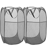 BATTOO Deluxe Strong Mesh Pop up Laundry Hamper Basket with Side Pocket for Laundry Room, Bathroo...