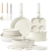 Ceramic Pots and Pans Set Non Stick, Nonstick Detachable Handle Cookware Sets, Healthy Non T...
