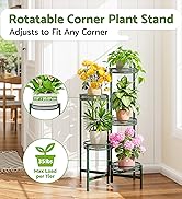 3-Tier Large Plant Stand Indoor with 7.9-Inch Wide Drainage Tray