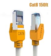 MUKSIRON Cat 8 Ethernet Cables (CAT8-150FT, White)