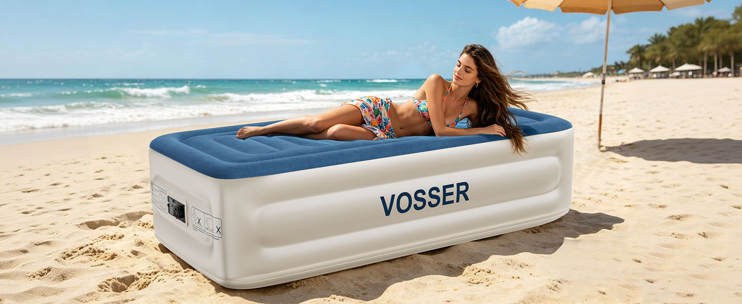 twin blow up mattress with built in pump