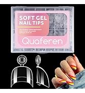 Quaferen Extra Short Nail Tips: 600Pcs Almond Nail Tips Half Cover Acrylic Nails Clear Nail Tips ...