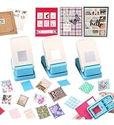 BAOFALI 3Pcs Stamp Puncher, 1X0.8inch &amp;1inch Stamp Punch1 Inch Square Punch, Scalloped Rectangle ...