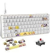 Wired Mechanical Gaming Keyboard Hot-Swappable Compact 82 Keys,9 Dye Sublimation Keycaps,White Ba...
