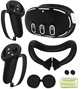 Silicone Cover Set Compatible with Oculus/Meta Quest 3, VR Accessories Protective Cover Includes ...
