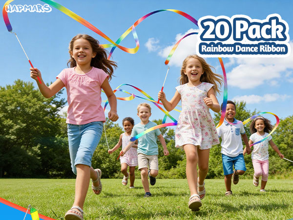 20 Pack Ribbon Dancing Wands for Kids