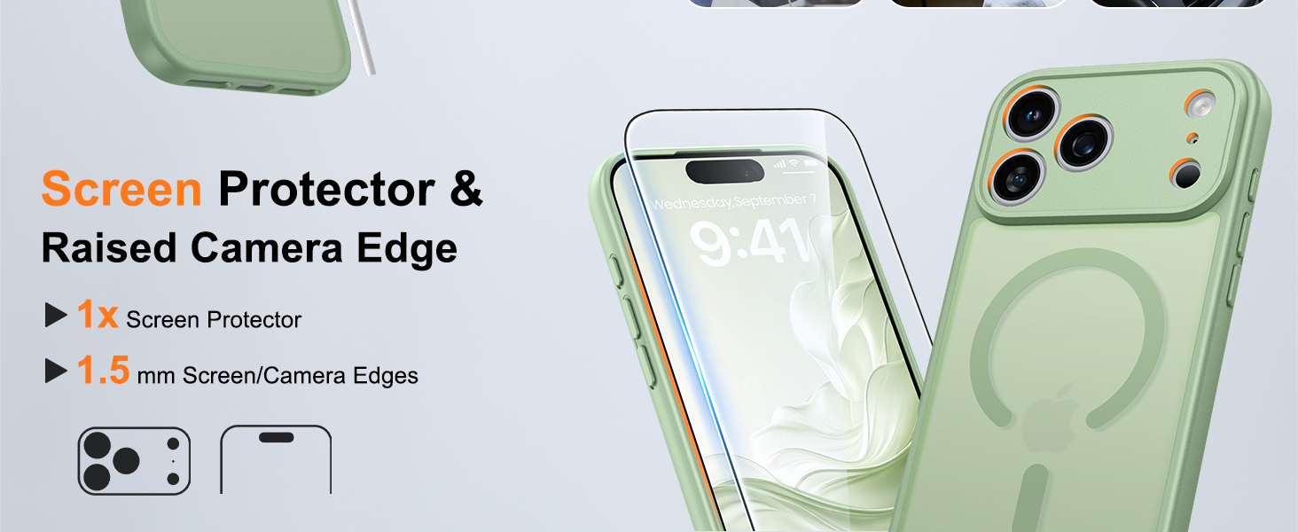FNTCASE for iPhone 17 ProMax Case with Screen Protector