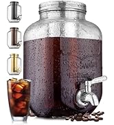 Zulay Kitchen 1 Gallon Cold Brew Coffee Maker with EXTRA-THICK Glass Carafe &amp; Stainless Steel Mes...