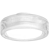 FEMILA LED Ceiling Light Fixture, 12" Flush Mount Ceiling Light with Ribbed Glass, for Kitchen, H...