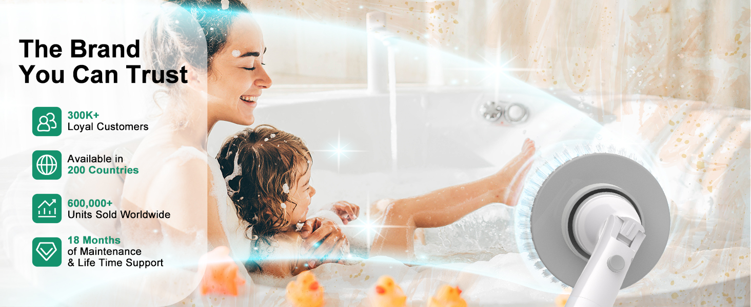 Electric Spin Scrubber electric bathroom scrubber Cordless Shower Scrubber shower cleaning brush