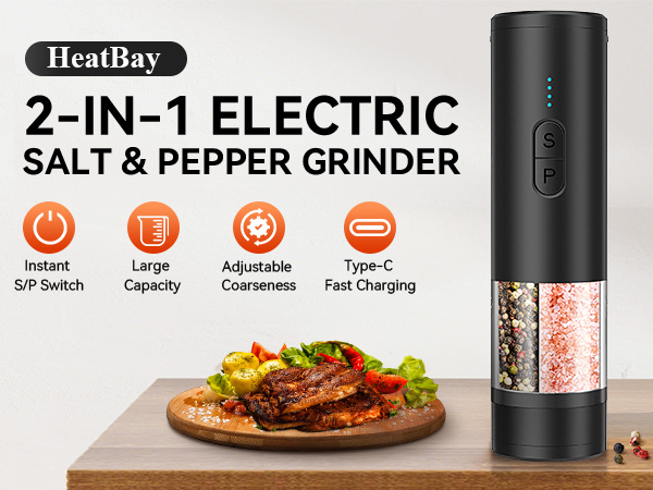 electric salt and pepper grinder set