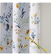 MYSKY HOME Floral Curtains 84 inches Long Thermal Insulated Room Darkening Curtains 2 Panels for ...