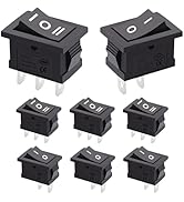 TWTADE 8Pcs Rocker Switch On/Off 2 Pin 2 Position, On/Off/On 3 Pin 3 Position Rocker Toggle Switc...
