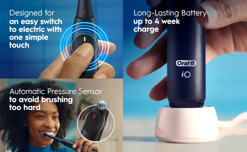 Designed for an easy switch to electric, Long-lasting battery, and an automatic pressure sensor