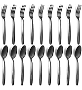 24-piece Forks and Spoons Silverware Set, Unokit Food Grade Stainless Steel Flatware Cutlery Set ...