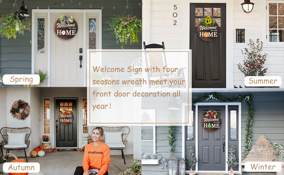 seasonal welcome sign