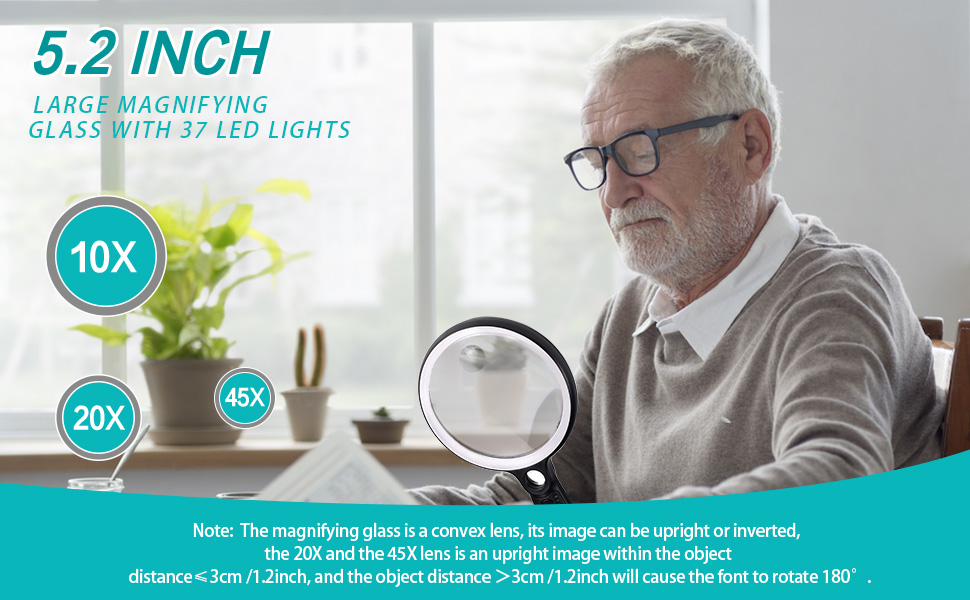 magnifying glass with light