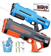 2 Pack Electric Water Guns,Water Gun With Auto Reload,3 Shooting Modes &amp; 4 Batteries,Squirt Gun B...