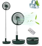 Primevolve Portable Oscillating Standing Fan,Rechargeable Battery Operated USB Floor Table Desk F...