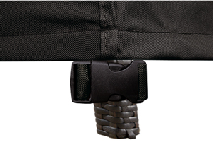 Adjustable Tied Straps around legs keep your cover secure in the windiest days