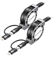 UZAHSK 2 in 1 Retractable USB C to USB C/Lightning Charger Cable,[2Pack 4ft] USB C to Type-C[60W]...