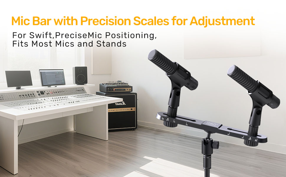 Stereo Array Spacing Microphone Holder with Ball and Socket