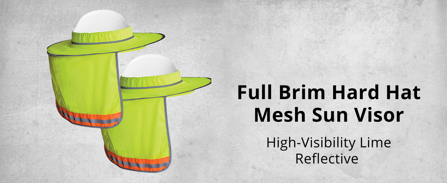 Wolf High-Visibility Reflective Full-Brim Hard Hat Mesh Sun Visor Neck Shade