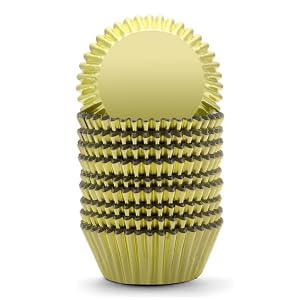 Cupcake Liners Gold Foil Muffin Baking Cups 150-Pack - Premium Greaseproof &amp; Sturdy Cupcake Papers