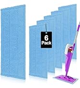 DOCXCDO 6 Count Multi-Surface Spray Pads for Rejuvenate Microfiber Mop, Reusable Microfiber Pads ...