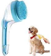 2025 New Pet Bath Brush, 2 in 1 Dog Bathing Grooming Massage Brush with Shampoo Dispenser, Dog Sc...