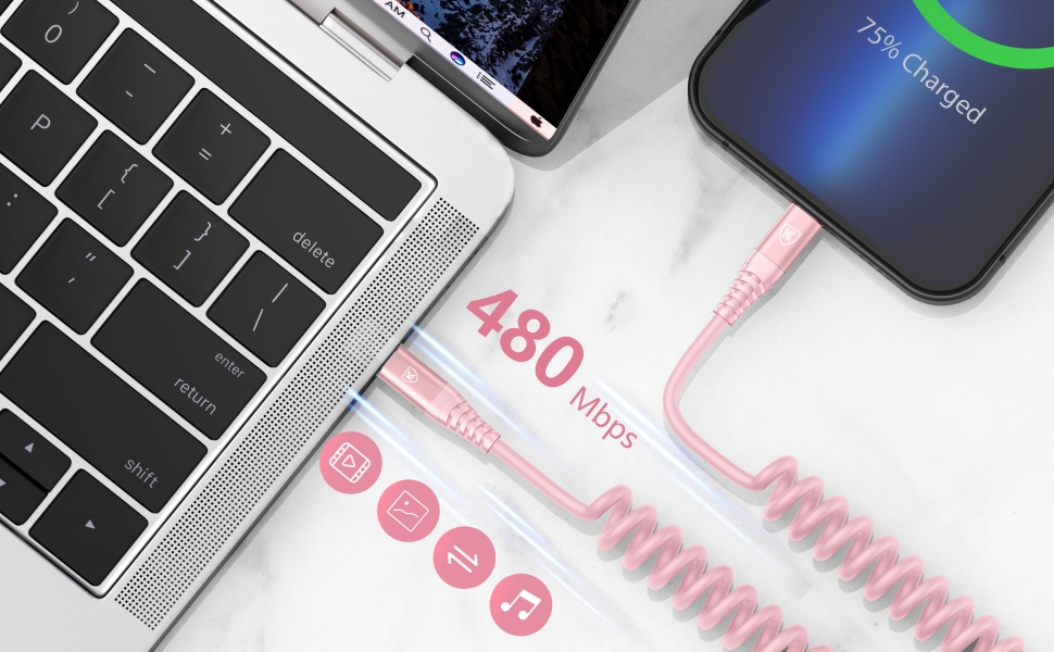 Coiled Lightning Cable