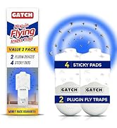 GATCH Flying Insect Trap Mosquito Killer Indoor, Fruit Fly Trap (2 Plug-in Bases + 4 Sticky Pads)...