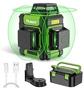 Huepar Laser Level 360 Self Leveling, Rechargeable Green Laser 3x360° Cross Line Lazer Leveler 3D...