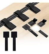 80Pcs Hook and Loop Cable Ties Under Desk Cable Management Adhesive Strips for Cord Hider Wire Or...