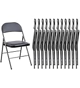 Sweetcrispy Folding Chair 12 Pack, Leather Padded Folding Chairs, Sturdy Metal Foldable Chairs, E...