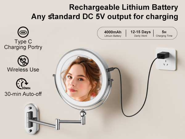 Wall Mounted Lighted Makeup Mirror