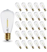 ST38 E17 Base LED String Light Bulbs (25-Pack), 0.65W LED Edison Replacement Bulbs, AC120V, 7 Wat...